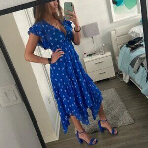 SHOSHANNA blue Floral Print Dress Women's 0 Royal Blue Dress Dazzle 4